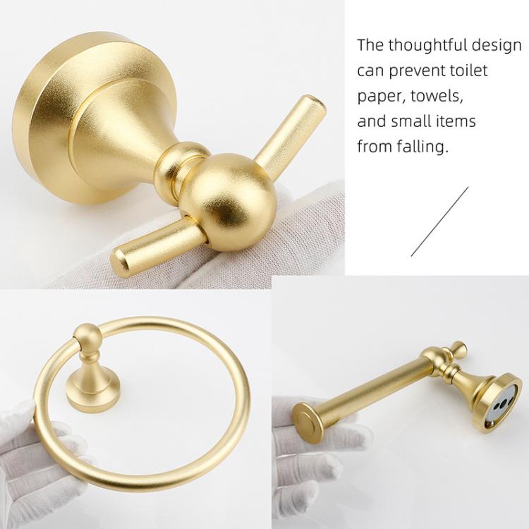 5-in-1 Bathroom Set Aluminum Towel Bar, Towel Ring, Toilet Paper Holder, Robe Hook, Modern Wall-Mounted Hardware Suite