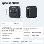 aMagisn Bluetooth Remote Controller 3.0 Universal Version For Insta360, GoPro Hero, Android/ios Smartphones, DJI OSMO 360, Action 6/5 Pro/4, AM40