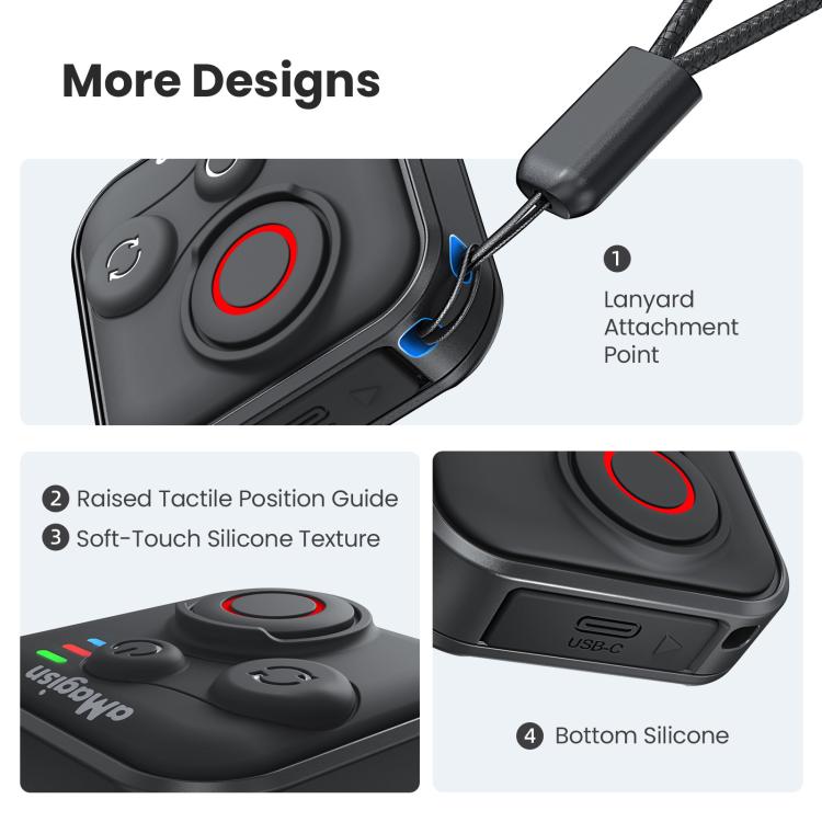 aMagisn Bluetooth Remote Controller 3.0 Universal Version For Insta360, GoPro Hero, Android/ios Smartphones, DJI OSMO 360, Action 6/5 Pro/4, AM40