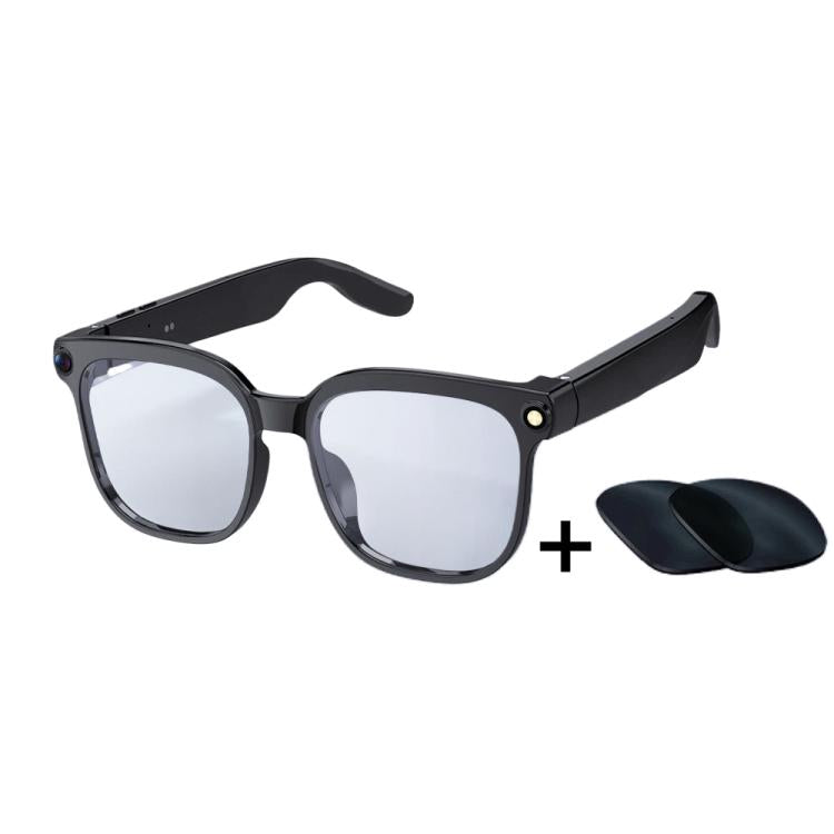 M02S Smart Glasses with 8MP HD Camera, 1080P Video, AI Voice Assistant, Recording, Translation, Transparent, Sunglasses, Photochromic, Transparent+Sunglasses, Transparent+Photochromic – Bluetooth Transparent+Sunglasses