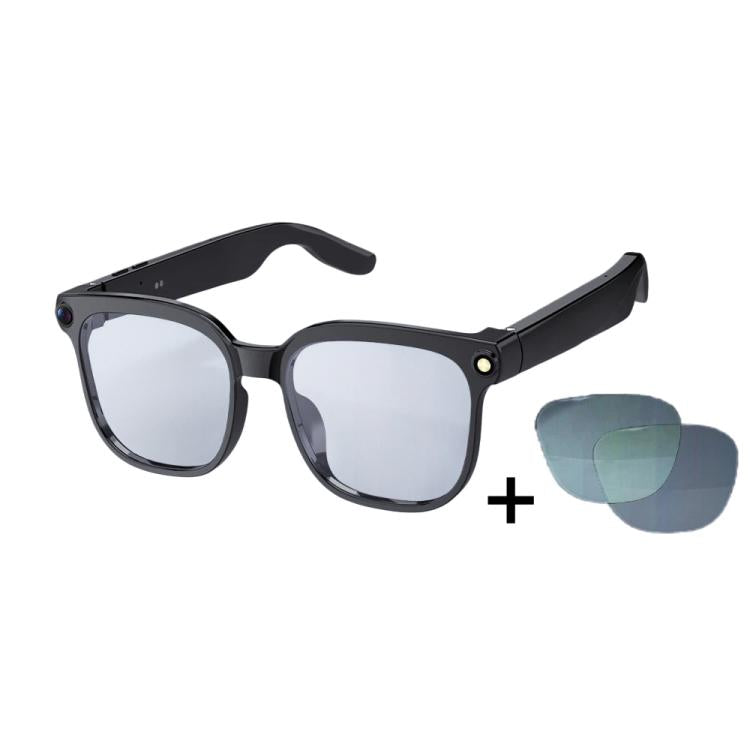 M02S Smart Glasses with 8MP HD Camera, 1080P Video, AI Voice Assistant, Recording, Translation, Transparent, Sunglasses, Photochromic, Transparent+Sunglasses, Transparent+Photochromic – Bluetooth Transparent+Photochromic