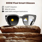 M02S Smart Glasses with 8MP HD Camera, 1080P Video, AI Voice Assistant, Recording, Translation, Transparent, Sunglasses, Photochromic, Transparent+Sunglasses, Transparent+Photochromic