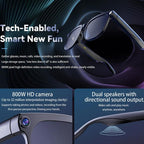 M02S Smart Glasses with 8MP HD Camera, 1080P Video, AI Voice Assistant, Recording, Translation, Transparent, Sunglasses, Photochromic, Transparent+Sunglasses, Transparent+Photochromic