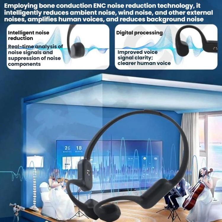 Bone Conduction Hearing Aid Bluetooth Integrated Unit Built-in Microphone, Dark Gray – Magnetic, Bluetooth