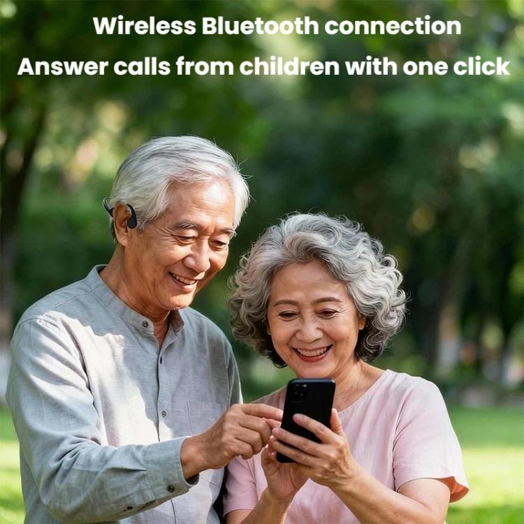Bone Conduction Hearing Aid Bluetooth Integrated Unit Built-in Microphone, Dark Gray – Magnetic, Bluetooth