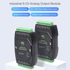 Waveshare Industrial 8-Ch Analog Output Module 12-Bit DA Conversion, Modbus RTU Analog Output 8CH, Modbus RTU Analog Output 8CH (B)