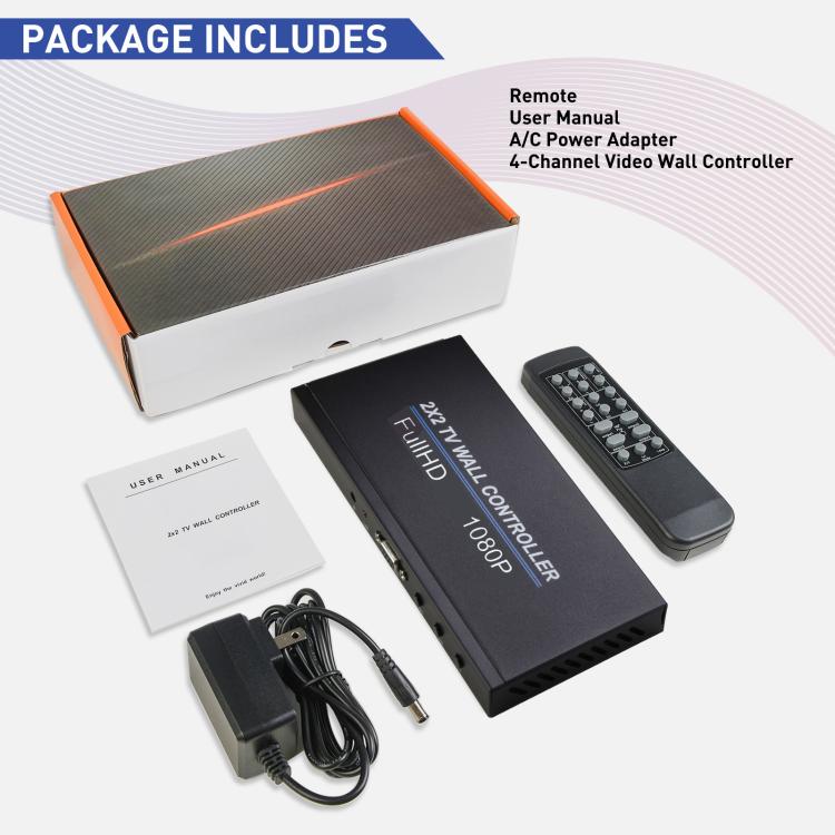 NK-BT150 HDMI 2x2 Video Display Processor Video Wall Controller, US Plug, EU Plug, UK Plug, AU Plug – TPU, 4K