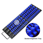 Portable Socket Storage Holder With Handle For 1/4, 3/8, 1/2 Inch Drive Sockets
