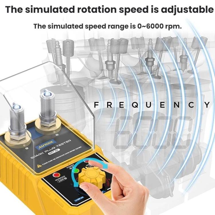 AUTOOL Automotive Dual-Hole Spark Plug Tester Ignition System Diagnostic Tool, US Plug, EU Plug – Durable Build, Easy to Use