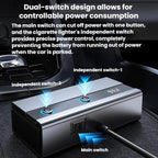 1 To 9 Car Cigarette Lighter With Independent Switches Voltage Display & Retractable Cable Car Charger, GE08 – Fast Charging, TPU