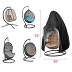 Outdoor Hanging Egg Chair Cover With Zipper 210D Oxford Fabric Dust Protection For Egg Swing, 115x190cm Black, 200x230cm Black, 115x190cm Green, 200x230cm Green