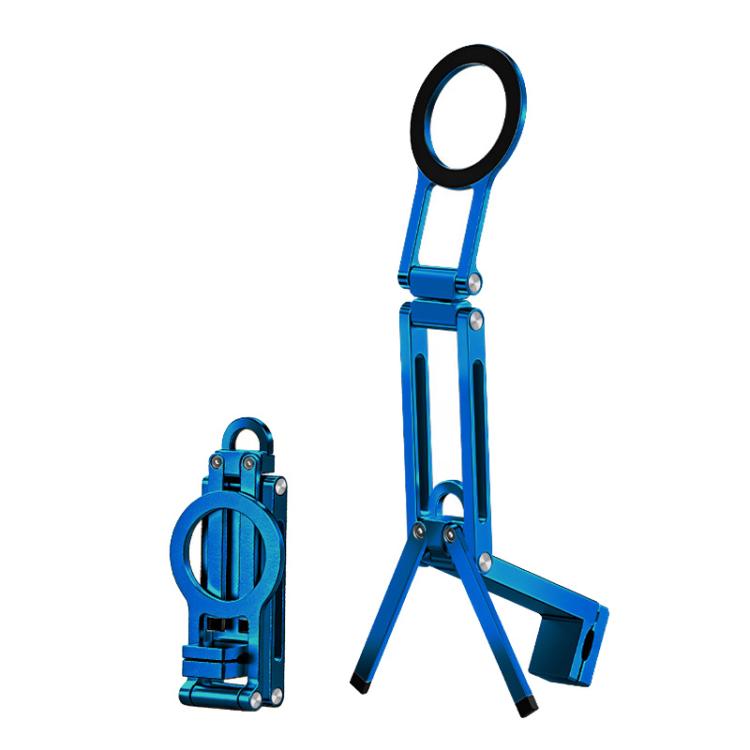 Foldable Ultra-Thin Desktop Phone Magnetic Stand Portable Tripod Phone Mount – Magnetic, Aluminum Alloy, Ultra-thin Blue