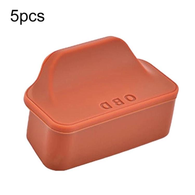 5pcs Universal Car OBD Protective Cover Silicone Dustproof Protective Cap Orange