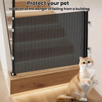 Anti-Jump Retractable Pet Gate Pet Barrier Anti-Escape Door Panel For Cats, 40 x 125cm, 45 x 125cm, 50 x 125cm, 58 x 125cm, 68 x125cm, 75 x 140cm, 85 x 140cm