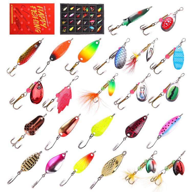 24pcs /Box Lure Triple-Hook Flashbait Fishing Tackle Default Title