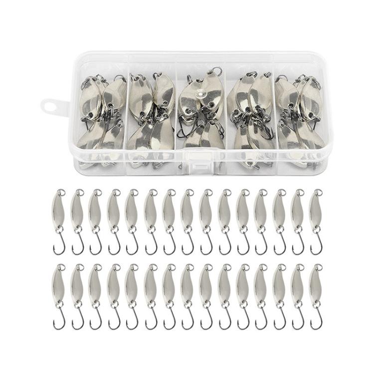 30pcs /Box Tin-plated Spinner Lure Fishing Tackle Hard Bait Bio-mimetic Spinner Lure, Gold 2.5g, Gold 3.5g, Gold 5g, Silver 2.5g, Silver 3.5g, Silver 5g – Durable Build, Easy to Use Silver 3.5g