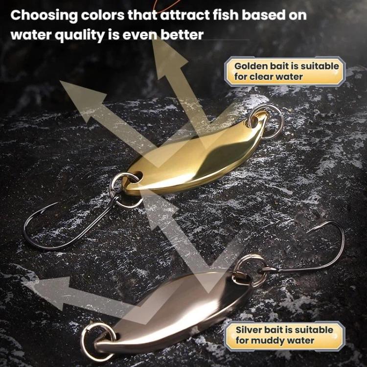 30pcs /Box Tin-plated Spinner Lure Fishing Tackle Hard Bait Bio-mimetic Spinner Lure, Gold 2.5g, Gold 3.5g, Gold 5g, Silver 2.5g, Silver 3.5g, Silver 5g – Durable Build, Easy to Use