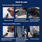 Iforce H1 3-In-1 Safety Hammer Window Breaker Keychain Car Safety Emergency Tool – Aluminum Alloy