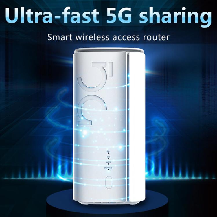5G CPE Wi-Fi 6 Wireless SIM Card Router Dual-Mode NSA/SA High-Speed Gigabit Single-Port LTE Router, EU Plug – Card Slot