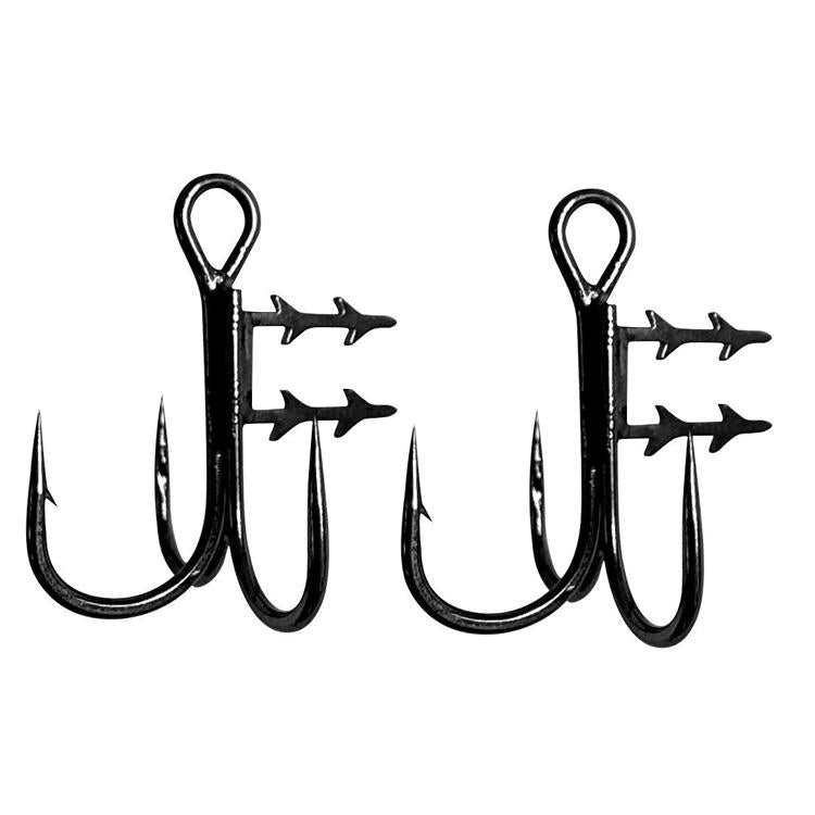 2pcs 36H-S Soft Lure Treble Hooks With Bait Holder Spikes Swimbait T-Trebles Claw Stinger Hooks, No. 3/0, No. 2/0, No. 1/0, No. 1, No. 2, No. 4, No. 6, No. 8 No. 3 0