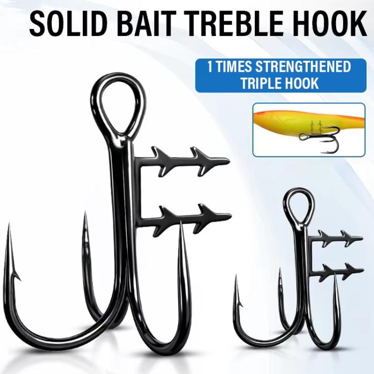 2pcs 36H-S Soft Lure Treble Hooks With Bait Holder Spikes Swimbait T-Trebles Claw Stinger Hooks, No. 3/0, No. 2/0, No. 1/0, No. 1, No. 2, No. 4, No. 6, No. 8