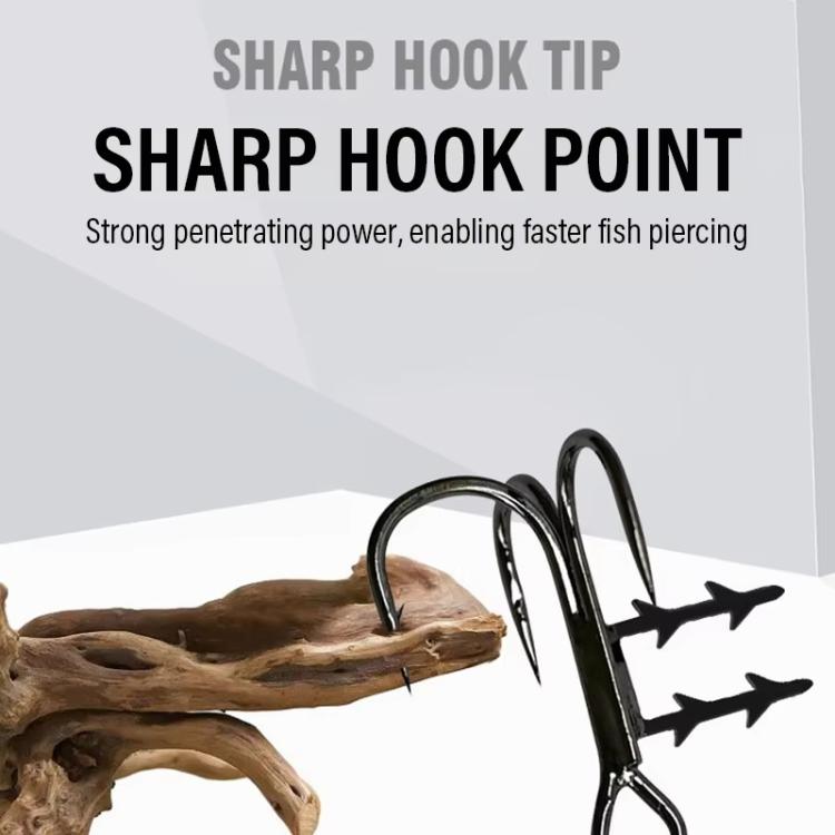 2pcs 36H-S Soft Lure Treble Hooks With Bait Holder Spikes Swimbait T-Trebles Claw Stinger Hooks, No. 3/0, No. 2/0, No. 1/0, No. 1, No. 2, No. 4, No. 6, No. 8