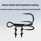 2pcs 36H-S Soft Lure Treble Hooks With Bait Holder Spikes Swimbait T-Trebles Claw Stinger Hooks, No. 3/0, No. 2/0, No. 1/0, No. 1, No. 2, No. 4, No. 6, No. 8