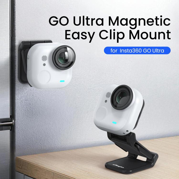 For Insta360 GO Ultra Magnetic Easy Clip AMagisn Mount 180-Degree Adjustable Angle For Flexible POV Shooting – Lanyard, Magnetic, Non-slip