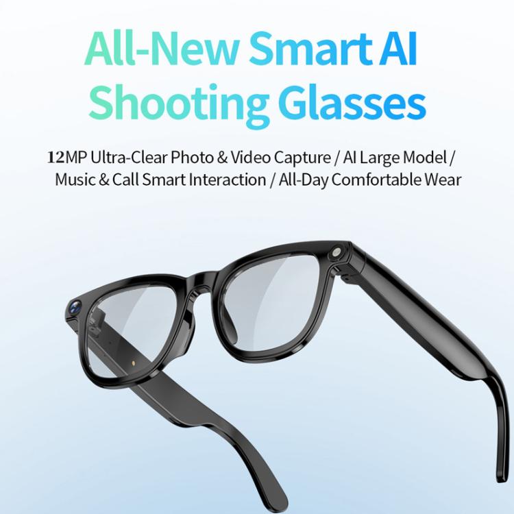 JS01 Pro Smart Glasses Support 12MP Camera, AI Translation, Human Detection, Video & Audio Recording, Transparent Anti-Blue Light Lenses, Graduated Blue Lenses, Graduated Red Lenses – Magnetic, Bluetooth
