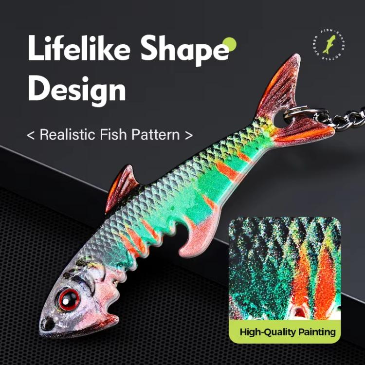 Fish-shaped Bottle Opener Metal Iron Plate Bait Shape Key Chain Hanging Bag Accessories, Sardine, Herring, Juvenile Bass, Rainbow Trout, Zebrafish – Wear-resistant