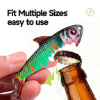 Fish-shaped Bottle Opener Metal Iron Plate Bait Shape Key Chain Hanging Bag Accessories, Sardine, Herring, Juvenile Bass, Rainbow Trout, Zebrafish – Wear-resistant