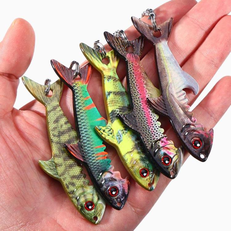 Fish-shaped Bottle Opener Metal Iron Plate Bait Shape Key Chain Hanging Bag Accessories, Sardine, Herring, Juvenile Bass, Rainbow Trout, Zebrafish – Wear-resistant