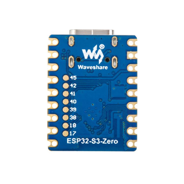 WAVESHARE 2.4GHz Wi-Fi Mini Development Board Based ESP32-S3 Dual-Core Processor, No Pin Header, Soldered Pin Header