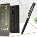 12-In-1 Multifunctional EDC Tool Pen With LED Light, Ruler Scale, Stylus, Bottle Opener & Magnetic Tip For Fidget Relief Default Title