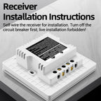 ANENG Remote Control Wireless Smart Home Lighting Panel, One-Gang, Two-Gang, Three-Gang