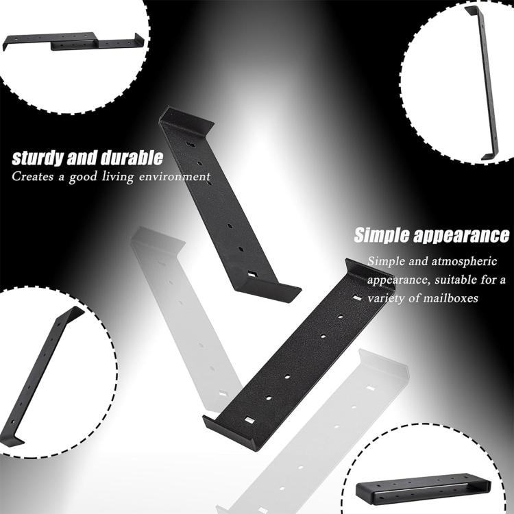 Heavy Iron Mailbox Mounting Bracket Supports Large Mailboxes Up To 8-Inch Wide, 200x50x17mm – Durable Build, Easy to Use