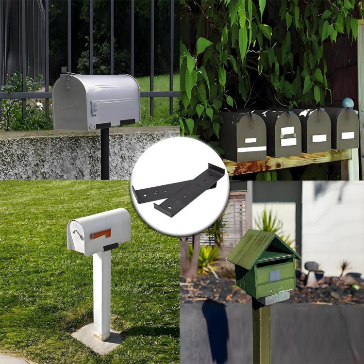 Heavy Iron Mailbox Mounting Bracket Supports Large Mailboxes Up To 8-Inch Wide, 200x50x17mm – Durable Build, Easy to Use