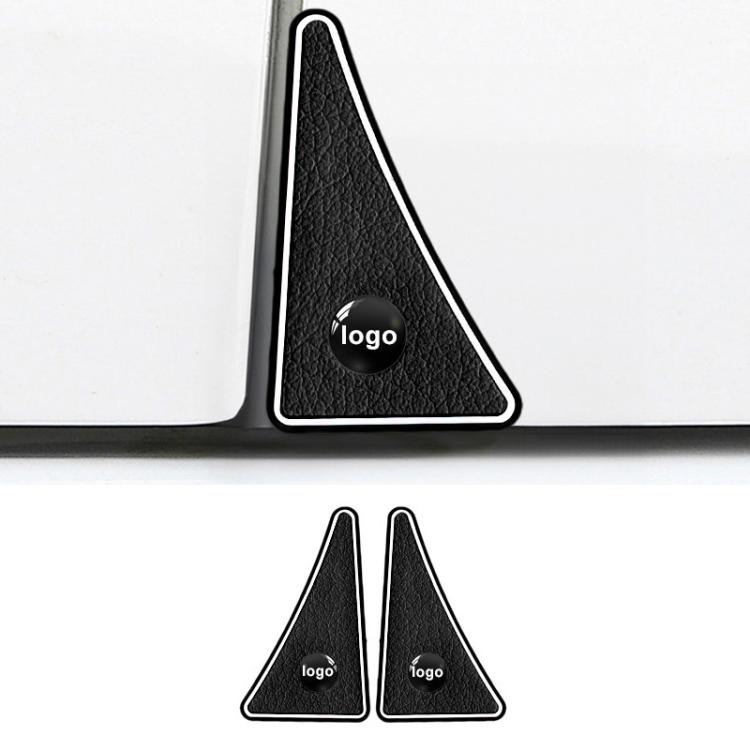 1pair Universal Car Door Corner Bumper Guards Anti-Scratch Decorative Stickers Black