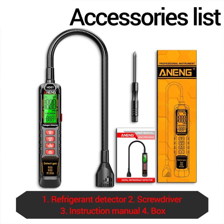 ANENG Air Conditioner Refrigerant Car Halogen Leak Detector, Battery, Rechargeable – Durable Build, Easy to Use
