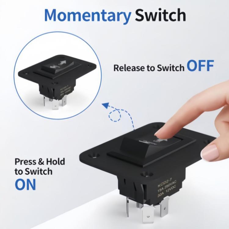 Car Modified 4-Pin Double Reset Lift Switch Rocker Switch Panel, KCD2-7 UP-DOWN