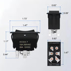 Car Modified 4-Pin Double Reset Lift Switch Rocker Switch Panel, KCD2-7 UP-DOWN
