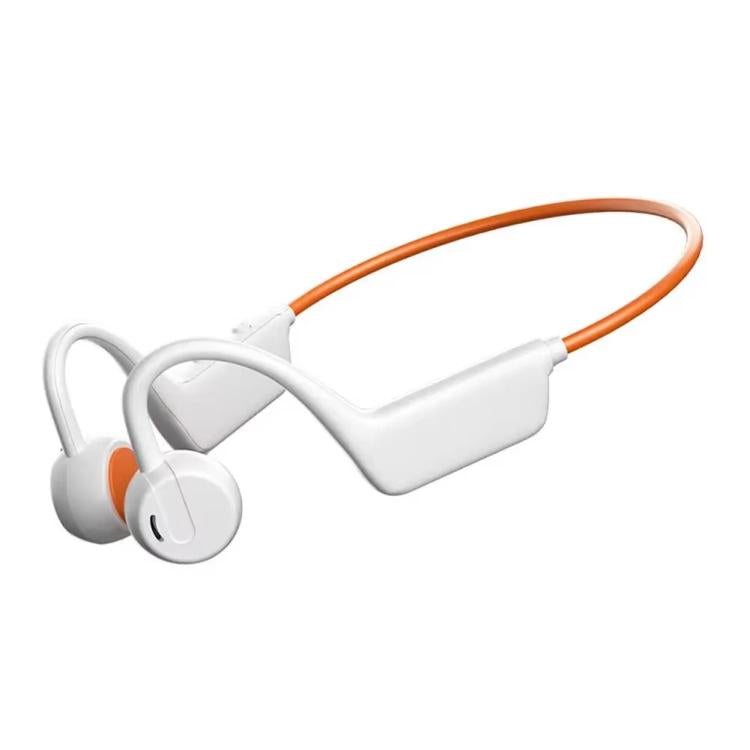 X1 Air-Conduction Bluetooth Earphones Running Exercise Waterproof Over-Ear Earphones White Orange