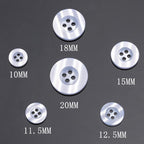 100pcs Pearlescent Resin 4-Hole Buttons Round Decorative Buttons For Shirt Cuffs, Wide Edge 1cm, Wide Edge 1.15cm, Wide Edge 1.25cm, Wide Edge 1.5cm, Wide Edge 1.8cm, Wide Edge 2cm, Fine Edge 1cm, Fine Edge 1.15cm, Fine Edge 1.25cm, Fine Edge 1.5cm......