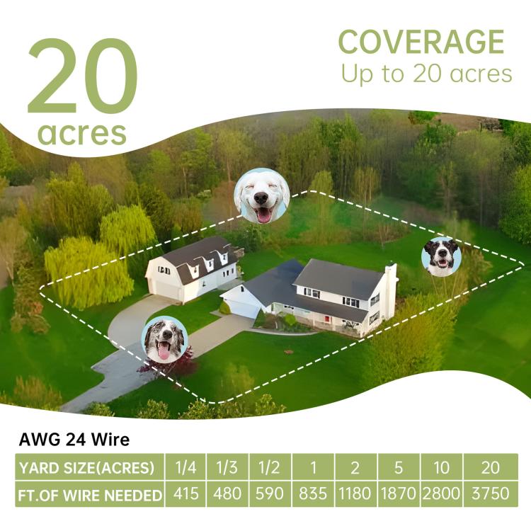 F600 Outdoor Pet Wired Electric Dog Fence 10-Level Precision Boundary Control, F600 – Waterproof