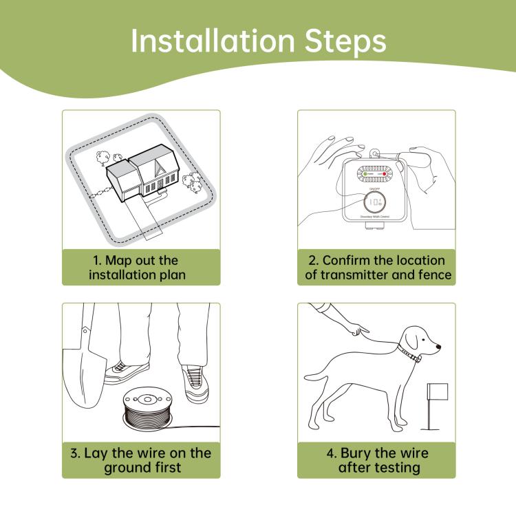 F600 Outdoor Pet Wired Electric Dog Fence 10-Level Precision Boundary Control, F600 – Waterproof