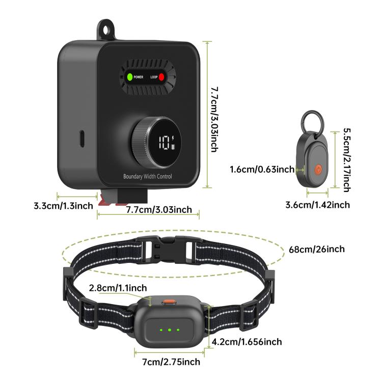 F600 Outdoor Pet Wired Electric Dog Fence 10-Level Precision Boundary Control, F600 – Waterproof