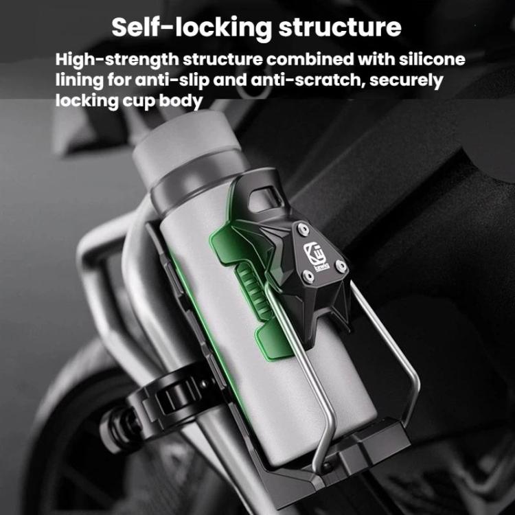 Adaptive Anti-Slip Water Bottle Holder For Motorcycles & Bicycles 360-Degree Rotating Anti-Theft Cup Holder, Kewig SHJ-6 – Aluminum Alloy