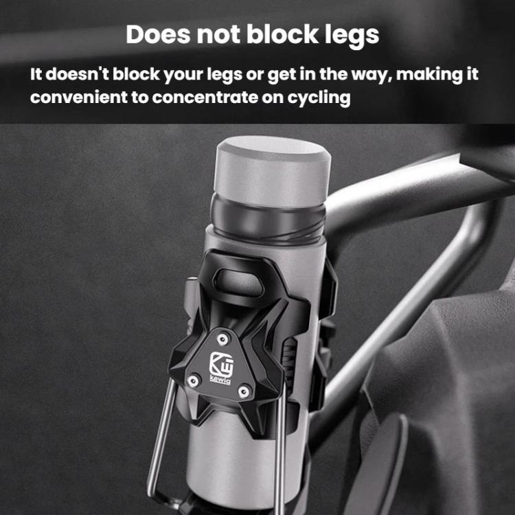 Adaptive Anti-Slip Water Bottle Holder For Motorcycles & Bicycles 360-Degree Rotating Anti-Theft Cup Holder, Kewig SHJ-6 – Aluminum Alloy