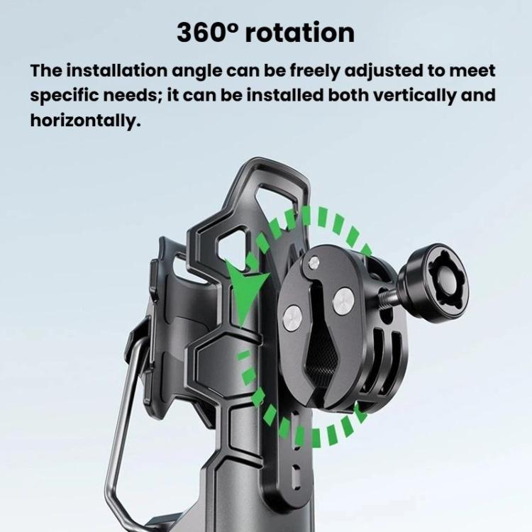 Adaptive Anti-Slip Water Bottle Holder For Motorcycles & Bicycles 360-Degree Rotating Anti-Theft Cup Holder, Kewig SHJ-6 – Aluminum Alloy