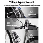 Adaptive Anti-Slip Water Bottle Holder For Motorcycles & Bicycles 360-Degree Rotating Anti-Theft Cup Holder, Kewig SHJ-6 – Aluminum Alloy